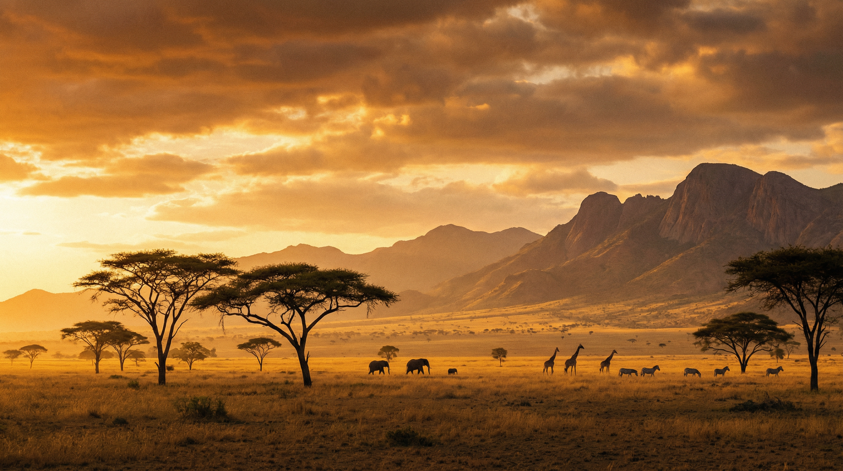 African Landscape with Futuristic Elements